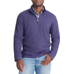 Robert Graham Cavalry Classic Fit 1/4 Zip Y2K Pullover Sweater Purple L A004114